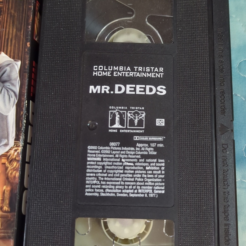 Mr. Deeds VHS Movie Cover - Adam Sandler - Blue, Tan, Black - Picture 10 of 13